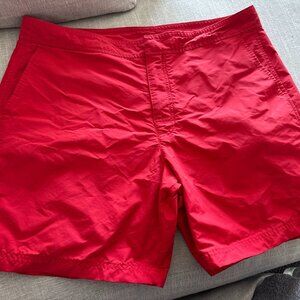Banana Republic Mens Swim Trunks/Bathing Suit with Pockets - L - RED